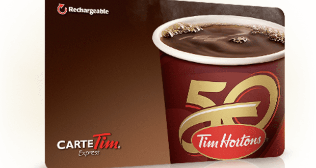 Concours gagnez une Carte cadeau Tim Hortons de 50$