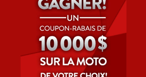 Coupon rabais de 10000$ sur la moto de votre choix