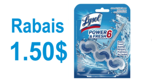 Coupon de 1.50$ sur un nettoyant pour cuvette automatique Lysol Power & Fresh