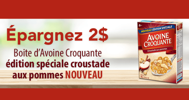 Coupon de 2$ sur une boite d’Avoine Croquante Oatmeal