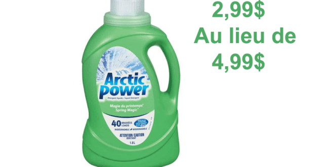 Détergent à lessive Arctic Power 40 brassées à 2,99$