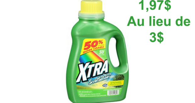 Détergent à lessive Xtra 50 brassées à 1,97$