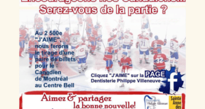 Paire de billets pour assister à une partie des Canadiens