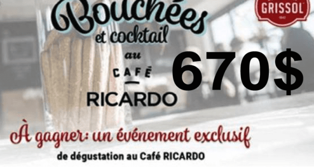 Une soirée au Café RICARDO de 670$