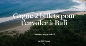 2 billets d'avion pour voyager à Bali