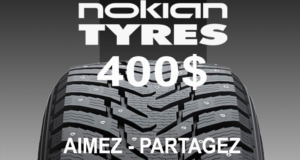 400$ pour l'achat de vos pneus Nokian