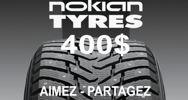 400$ pour l'achat de vos pneus Nokian