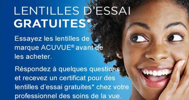 Acuvue – Lentilles Gratuites