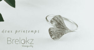 Bague Feuille de Ginkgo en argent Sterling