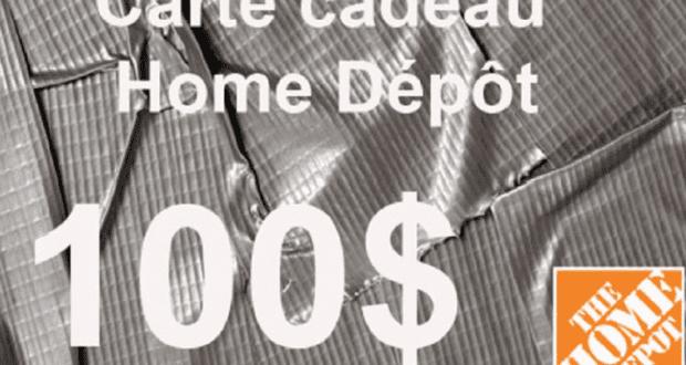 Carte Cadeau 100$ Home Depot