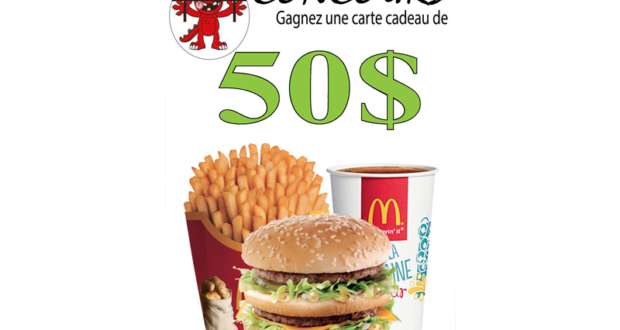 Carte-cadeau McDonald's de 50$