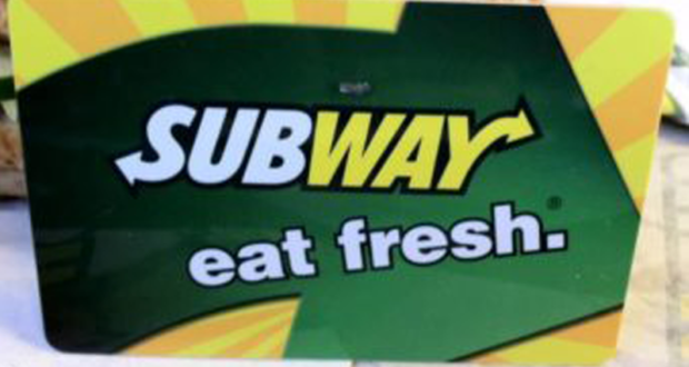 Carte cadeau Subway de 50$