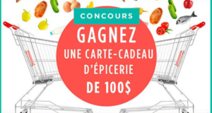 Carte cadeau d’épicerie de 100 $
