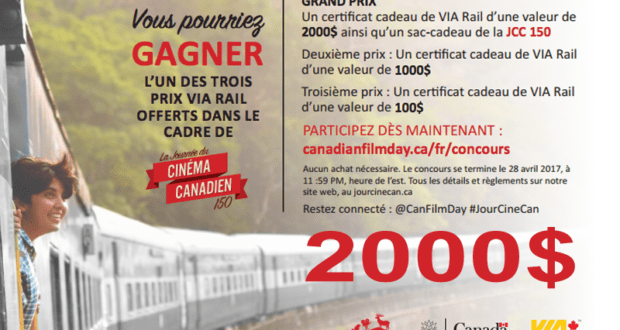 Certificat cadeau VIA Rail de 2000$, 1000$ ou 100$