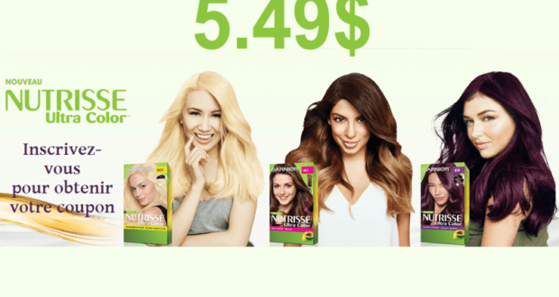 Colorant capillaire Garnier Nutrisse Ultra Color à 5.49$