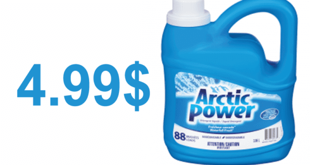 Détergent à lessive Arctic Power 88 brassées à 4.99$