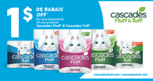 Emballage de 12 rouleaux doubles Cascades Fluff ou tuff à 2.99$