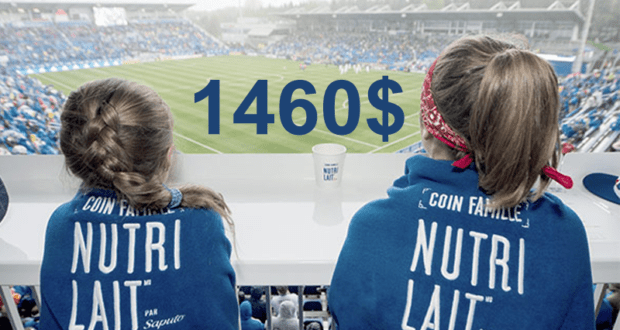 Forfait familial de 1460$ pour un match de l'Impact