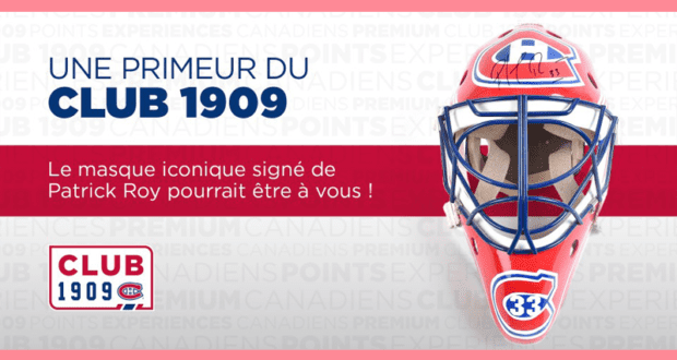 Le masque iconique signé de Patrick Roy