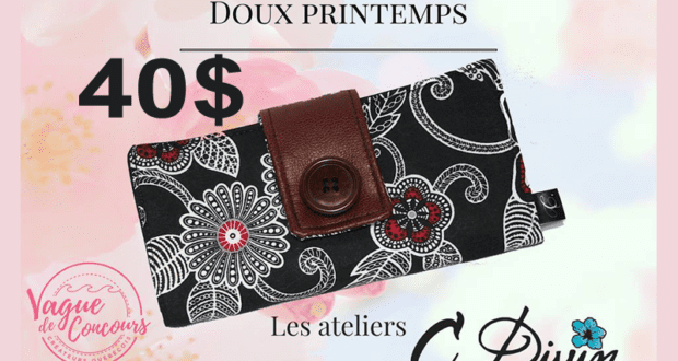 Un portefeuille a fleurs rouge et noir