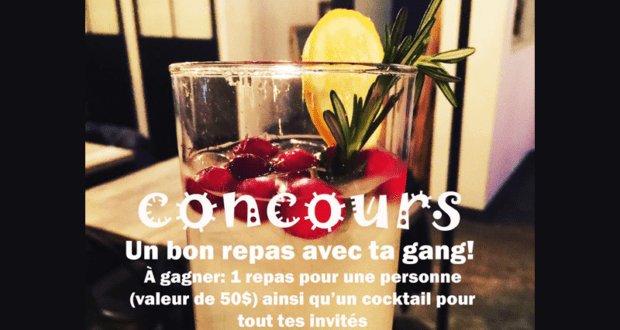 Un repas gratuit et des cocktails pour ta gang