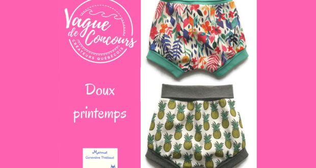 Un short évolutif en coton biologique fleurs OU ananas