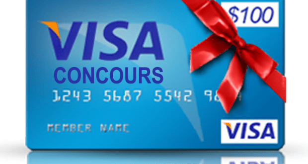 Une Carte cadeau Visa de 100$