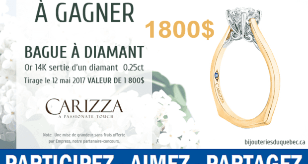 Une bague à diamant de 1800$