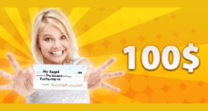 100$ en argent comptant