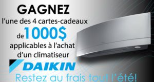 1000$ applicable sur un climatiseur Daikin