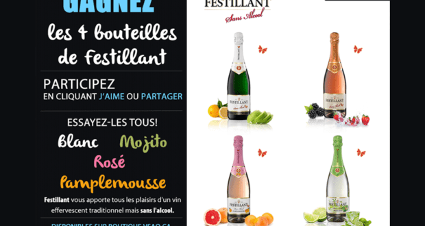 4 bouteilles de Vins mousseus sans alcool Festillant