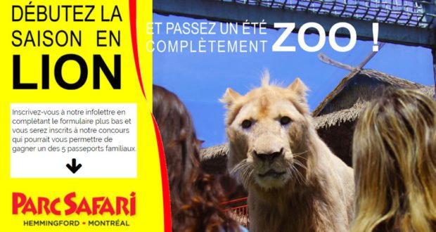 5 passeports saison pour 4 personnes au Parc Safari