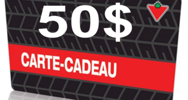 Carte cadeau Canadian Tire de 50$