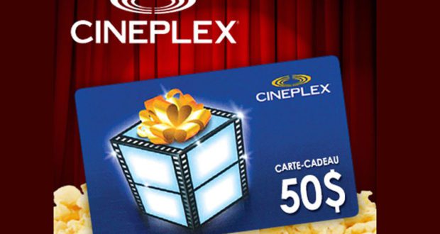 Carte cadeau Cineplex de 50$