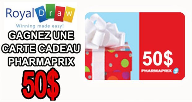 Carte cadeau Pharmaprix de 50$