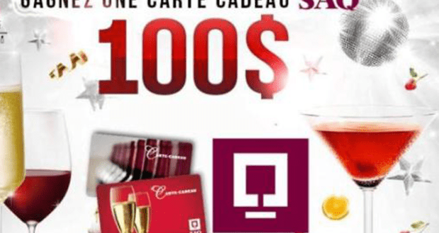 Carte-cadeau SAQ d'une valeur de 100$