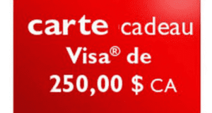 Carte prépayée de 250$