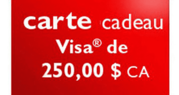 Carte prépayée de 250$