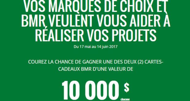 Deux montants de 10000$ en cartes-cadeaux BMR