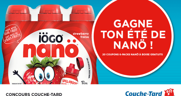 Ensemble de 20 coupons gratuités sur le 6-packs NANÖ à boire