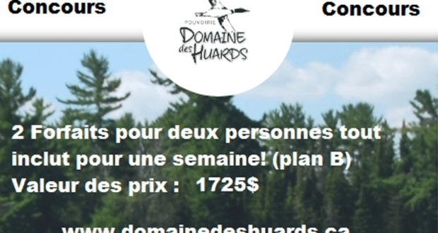 Forfaits d'une semaine tout inclus pour 2 à la Pourvoirie domaine des huards