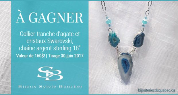 Un collier tranche d’agate et cristaux Swarovski