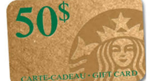 Carte cadeau Starbucks de 100$