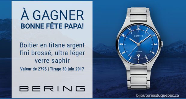 Montre Bering à boitier en titane argent