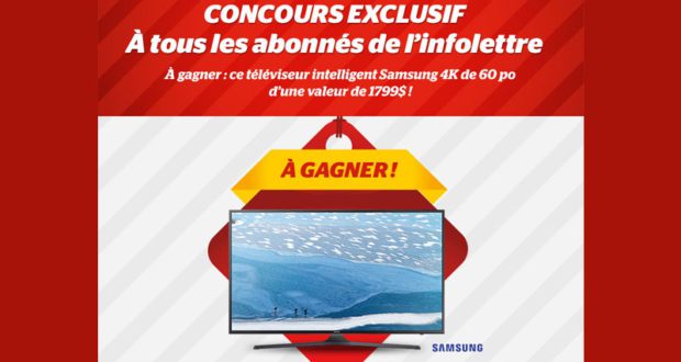 Téléviseur intelligent Samsung 4K de 60 po de 1799$