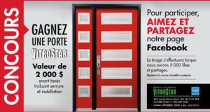 Une porte Vitrostar d'une valeur de 2000$