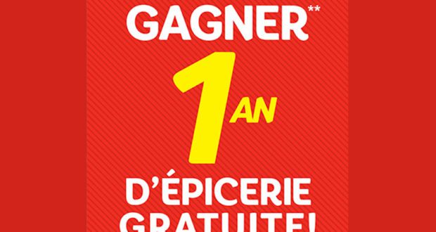 1 an d'épicerie gratuite d'une valeur de 7500 $