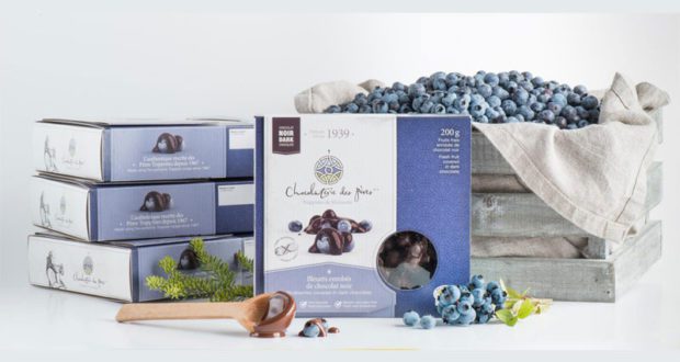 24 boîtes de bleuets enrobés de chocolat noir