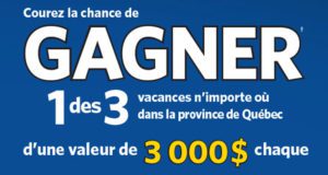 3000 $ pour une vacance n'importe où au Québec