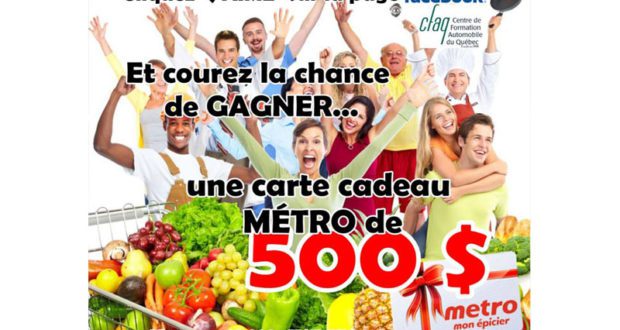 Carte-cadeau Métro de 500$